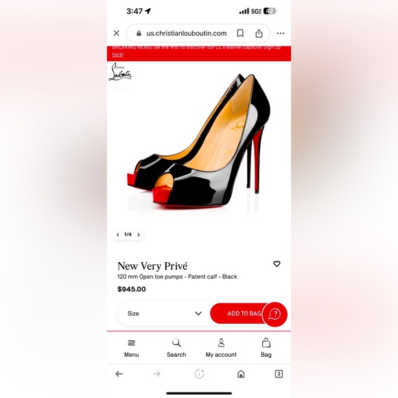 CHRISTIAN LOUBOUTIN Very Privé 120 Kid Patent Leather Pumps Black Sz 38 Preloved - Picture 16 of 16